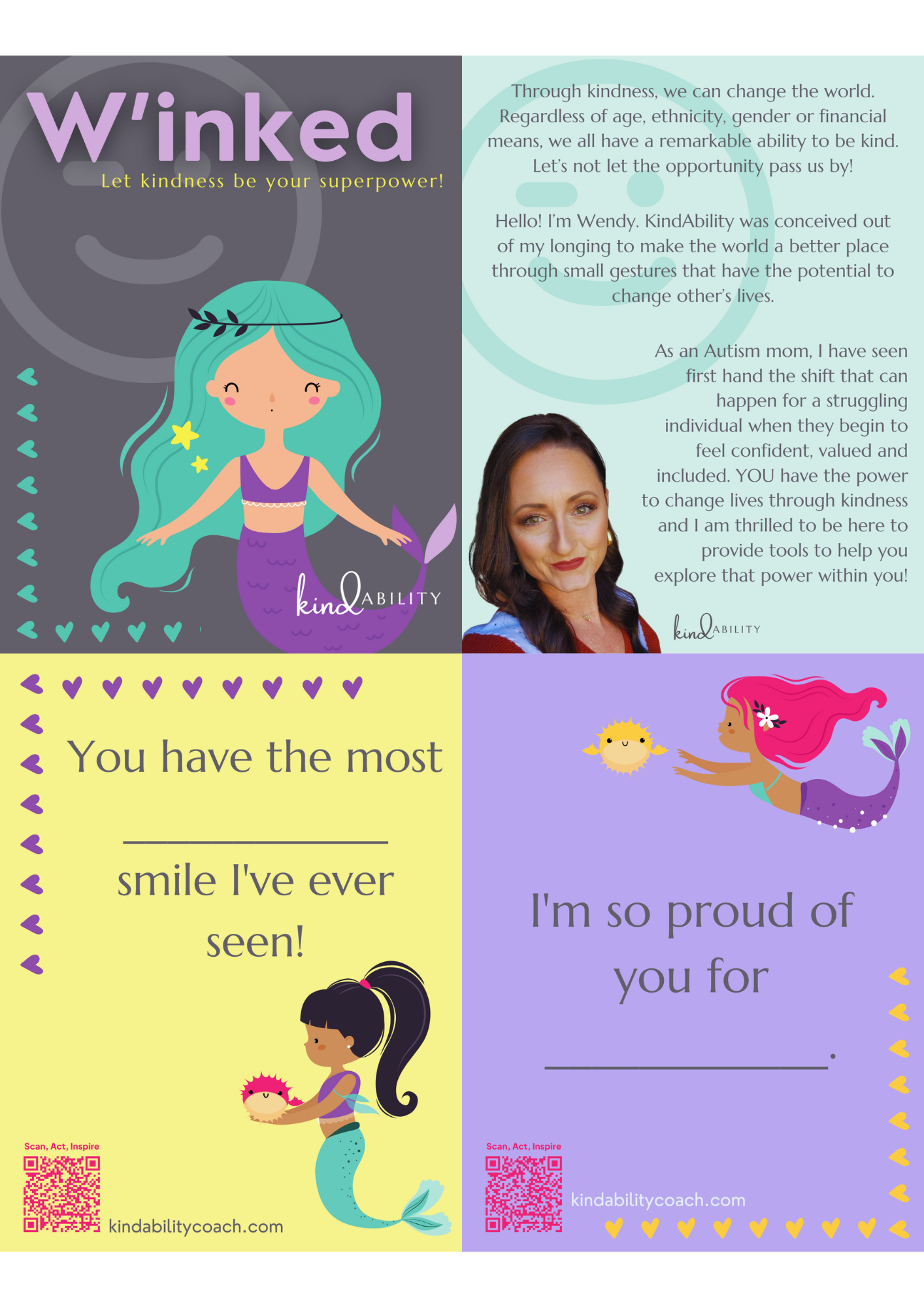 PRINT AT HOME W'inked Empowerment Notes - Mermaid